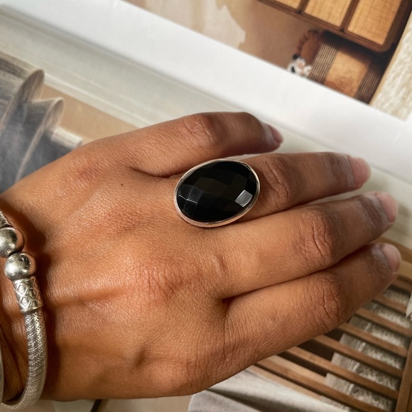 925 Sterling Silver Black Onyx Unisexual! Statement Ring!🖤🖤 - Picture 8 of 13